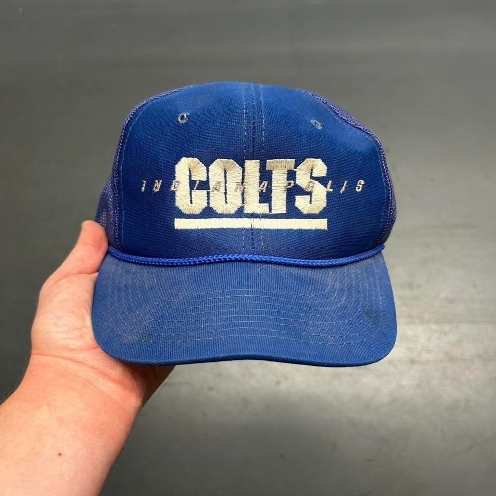 Vintage 90s Indianapolis colts sports specialties mesh trucker SnapBack Hat cap